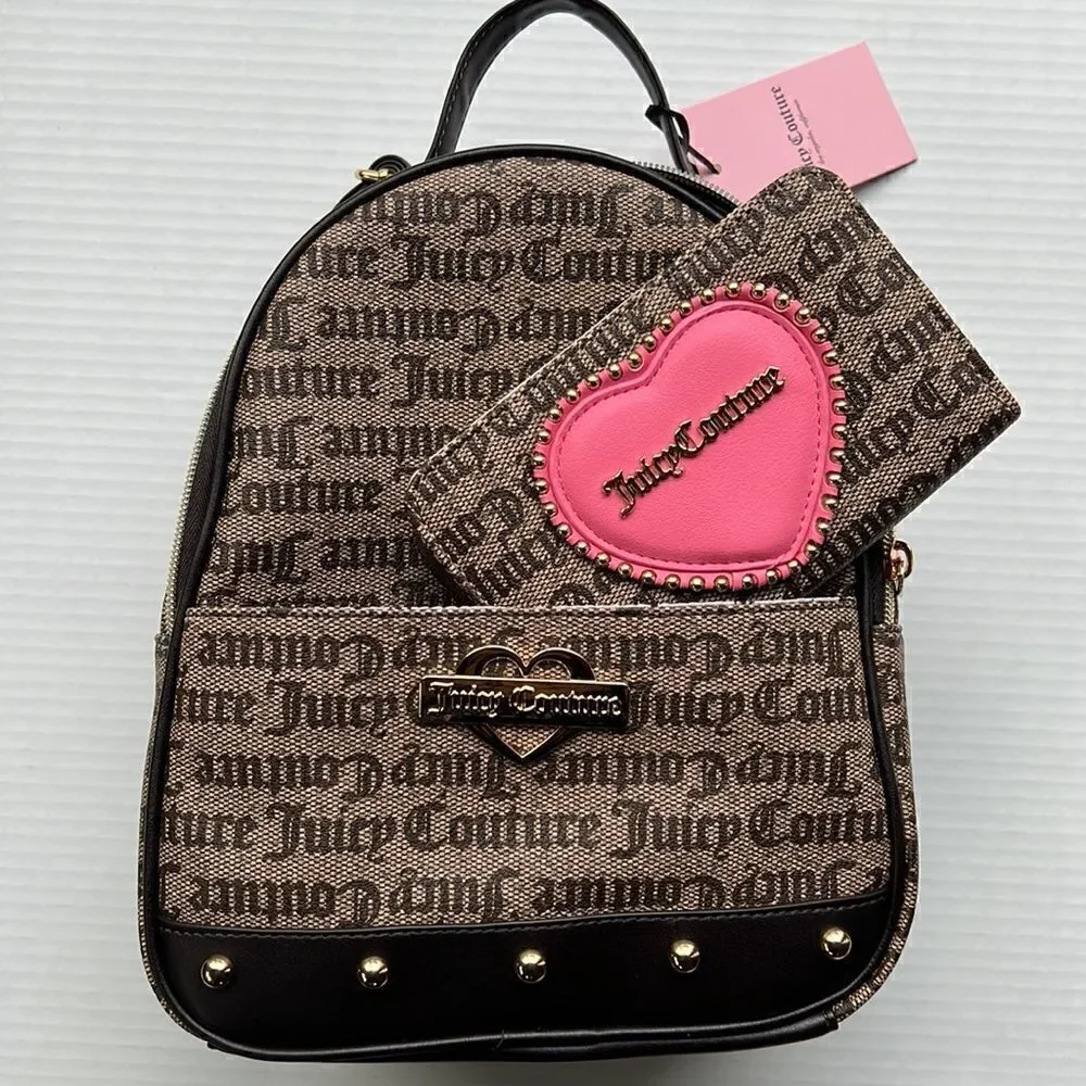 Juicy Couture Glam Backpack & Wallet in Brown